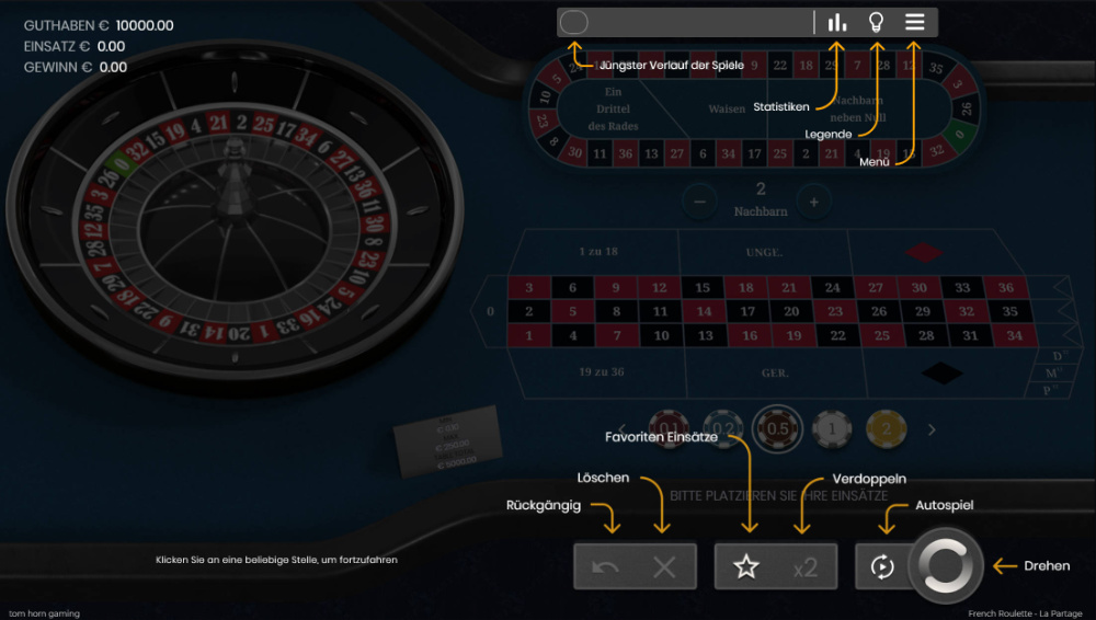 Spielinfos zu La Partage Roulette von Tom Horn Gaming