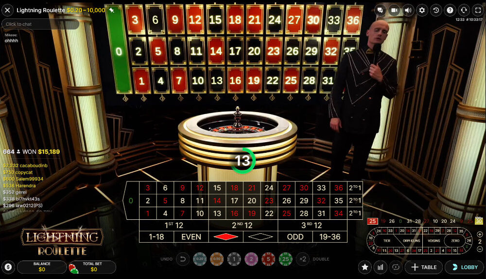 Lightning Roulette step 1