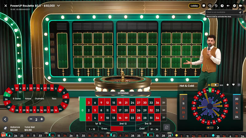 PowerUp Roulette - watch screen