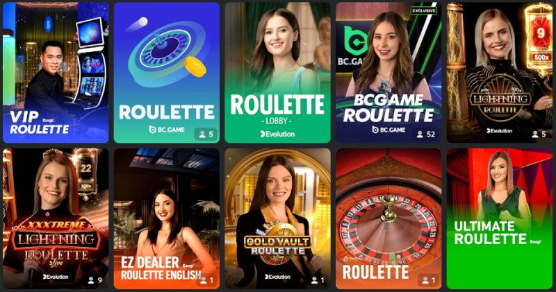 ©BC.Game | At BC.Game you can find a big selection of Live Roulette tables.