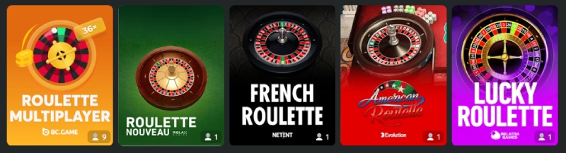 ©BC.Game | A preview of the RNG Roulette games at BC.Game Casino.