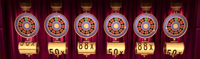 ©Pragmatic Play & Stake | Die Multiplikatoren machen Lucky 6 Roulette in jeder Hinsicht zu einer einmaligen Roulette Variante. Hier werden sie gerade "gezogen"