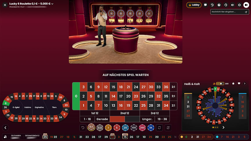 Lucky 6 Roulette Vorschau Kamera