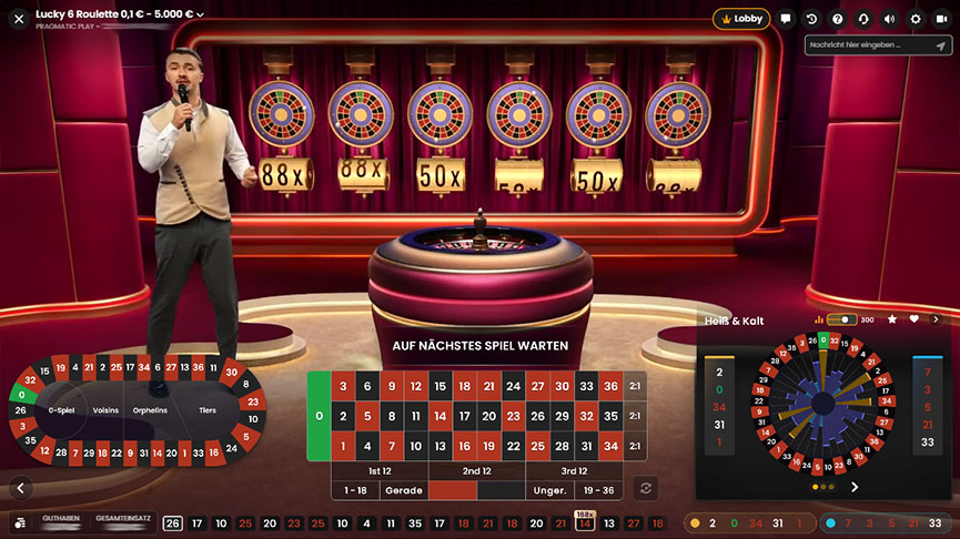 Lucky 6 Roulette Vorschau Multiplikator Ziehung
