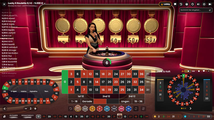 Lucky 6 Roulette Vorschau Setzphase