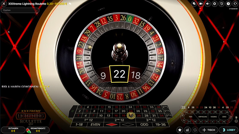 XXXtreme Lightning Roulette Vorschau Gewinnzahlen