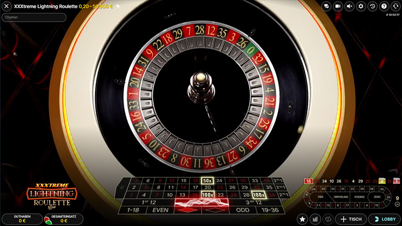 XXXtreme Lightning Roulette Vorschau roter Blitz